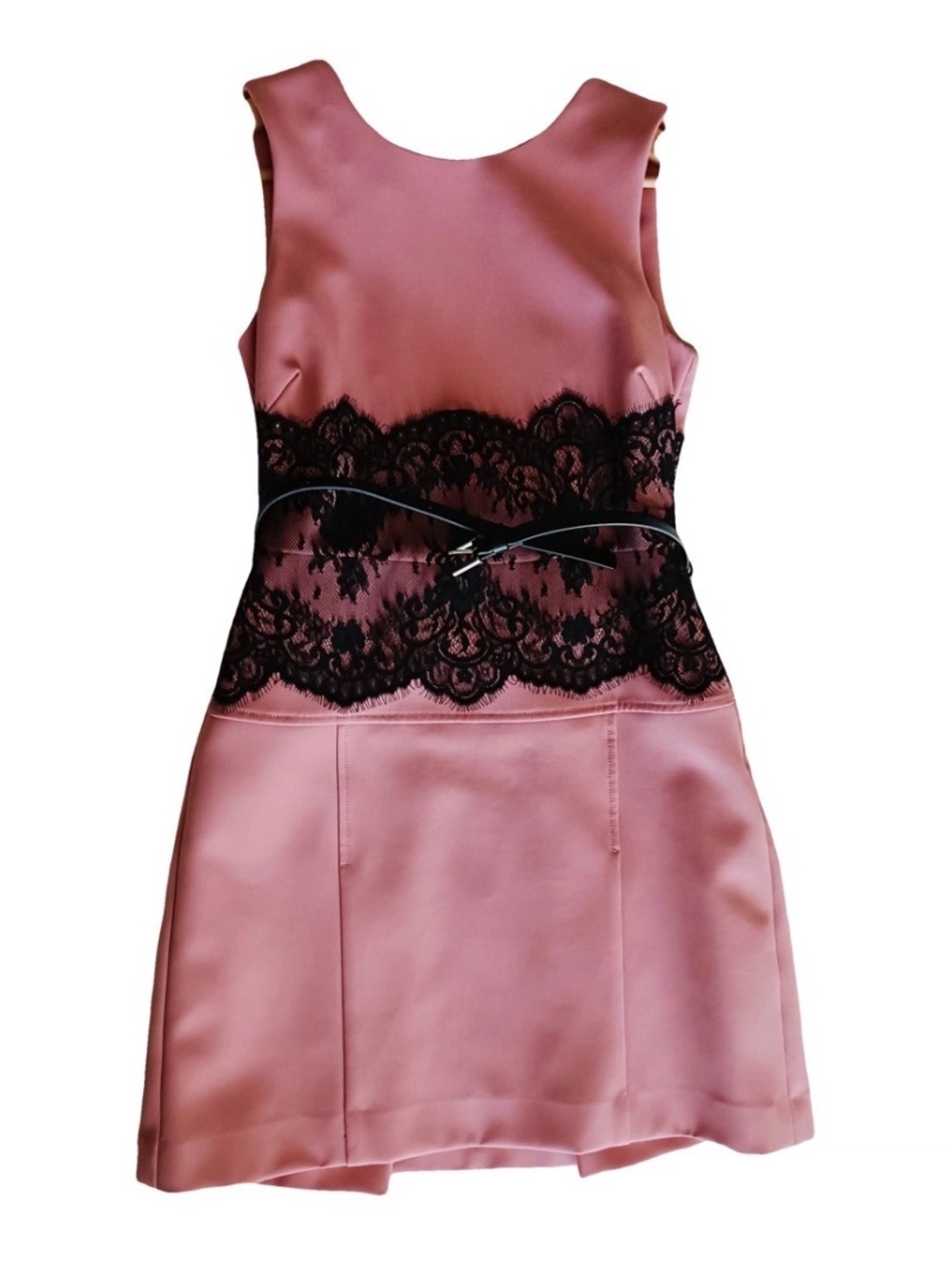 💕NWT Ermanno Scervino Blush Dark pink Mini dress with skinny leather belt